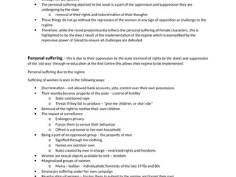 'The principle focus of the novel is on the personal suffering of female characters' - Essay Plan