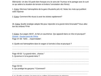 Un sac de billes chapitre 4 et 5 A level French