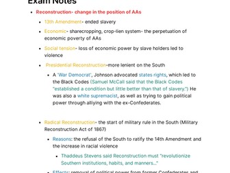 A-level US Civil Rights Notes