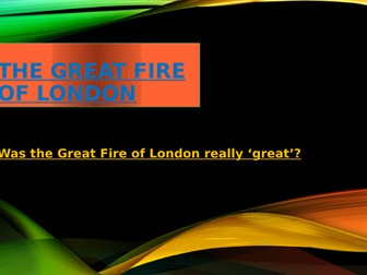 The Great Fire of London Lesson History