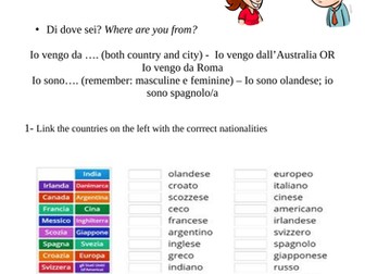 Countries and nationalities in Italian / Paesi e nazionalità in italiano