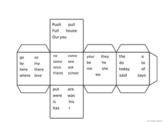 Year 1 spelling list cube