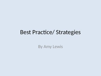 best practices/strategies to support