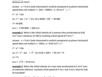 physics equation practise