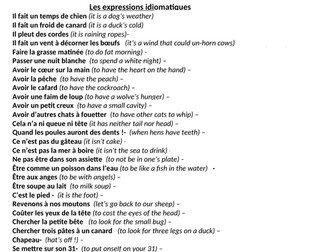 French idioms