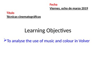 Volver-El uso de color