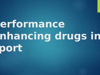 Sports Studies RO51 - Performance enhancing drugs
