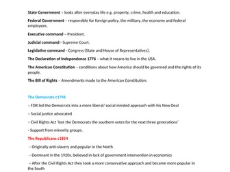A* Edexel History A-Level Notes (1F- In search of the American Dream)