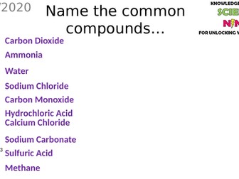 Compounds Common for AQA Chemistry