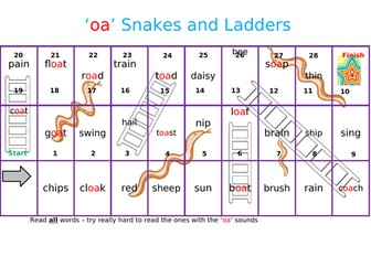 Snakes and Ladders Phonics/CVC Gameboards