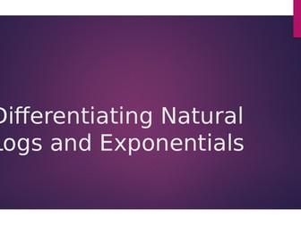 A2 Differentiation of Logs and Exponentials ppt