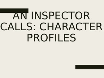 An Inspector Calls: Character Profiles