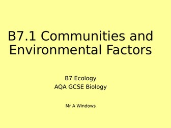 B7 Ecology - AQA GCSE Biology (9-1)