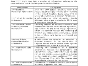 AS/A Level Politics (Edexcel): Electoral Systems (Referendums)