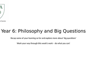Philosophy Introduction KS2  - 3 lessons (Stay Home - Covid-19)