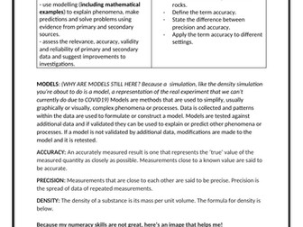 Prelim Earth and Environmental Science - Density Simulation, Accuracy and Precision