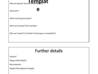 Simple Match Report Template