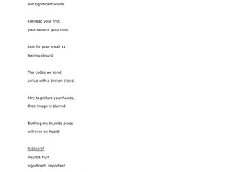 Text by Carol Ann Duffy 4 poetry lessons