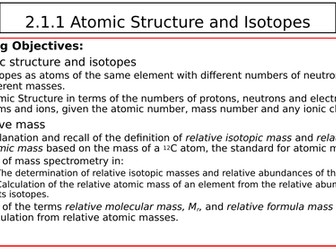 OCR Chemistry 2.1.1 Atomic Structure and Isotopes