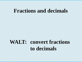 Convert fractions to decimals SABRR