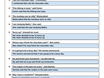 Direct and Indirect (Reported) Speech