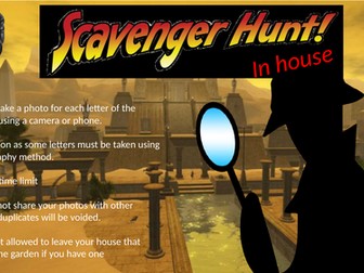 Photography scavenger hunt ideal for a virtual or on line lesson
