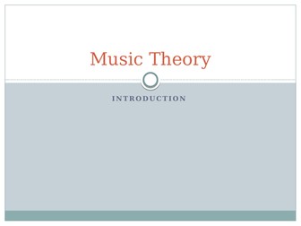 Music Theory Introduction Ks3 Ks4 Powerpoint