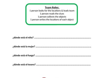 Spanish - where is? Treasure Hunt