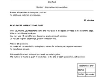 Information Representation Test for Cambridge Int AS/A Level Computer Science