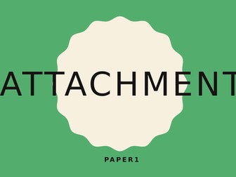 AQA A Level Psychology Attachment Powerpoint