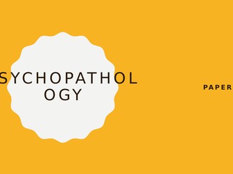 AQA A Level Psychology Psychopathology Powerpoint