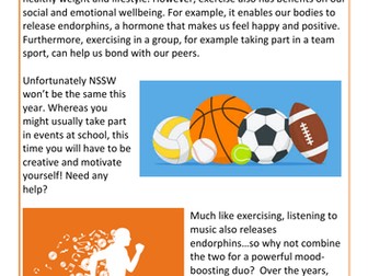 Ks3 National School Sports Week Music Remote Learning