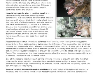 Does this virus really come from bats? Ks2 and KS3 comprehension