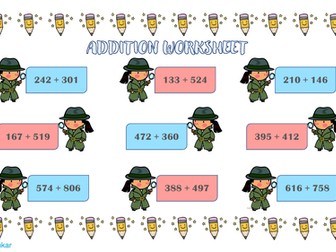 3 Digit Addition Worksheet For KS2