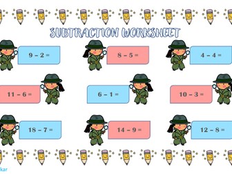 Simple Subtraction Worksheet For KS1