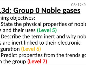 Edexcel CC13d Noble gases