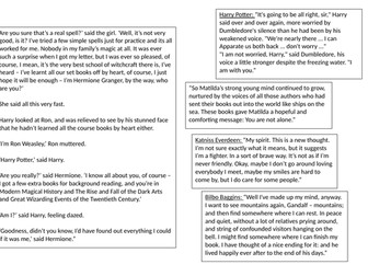 Heroes and Villains for use on a day about books.