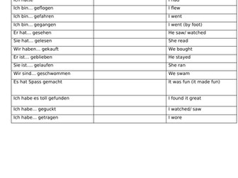 Y8 German Resources (coaching sheets)