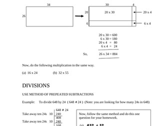 Grid Multiplication and Division as Subtraction