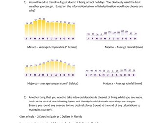 Jollies - going on holiday functional maths