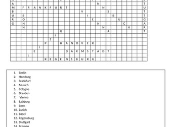 Y8 German word searches numerous topics
