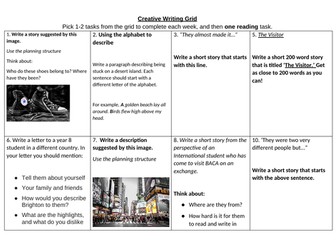 Low Ability Writing Grids