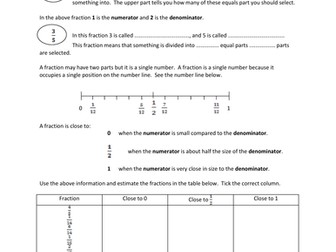 Fractions - Definition and Estimation