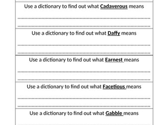 Dictionary work for new vocabulary