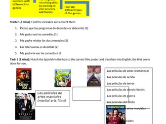 Las películas- films KS3