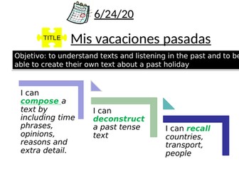 vacaciones pasadas- past holidays Mira2 KS3