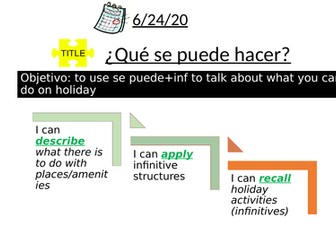 que se puede hacer- vacaciones KS3