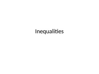 Inequalities KS3 or GCSE Foundation revision
