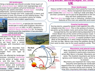 KS3 physical landscape in the UK