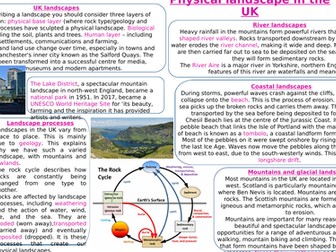 KS3 physical landscape in the UK